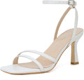 Mostrin Womens Strappy Heels Square Open Toe Ankle Strap - Elegant 9cm