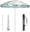 G4Free Heavy Duty Beach Umbrella UPF 50+ - Large 6.5 ft Shade