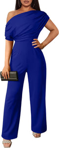 Women's Casual Sleeveless Off Shoulder Wide Leg Jumpsuit - Flattering