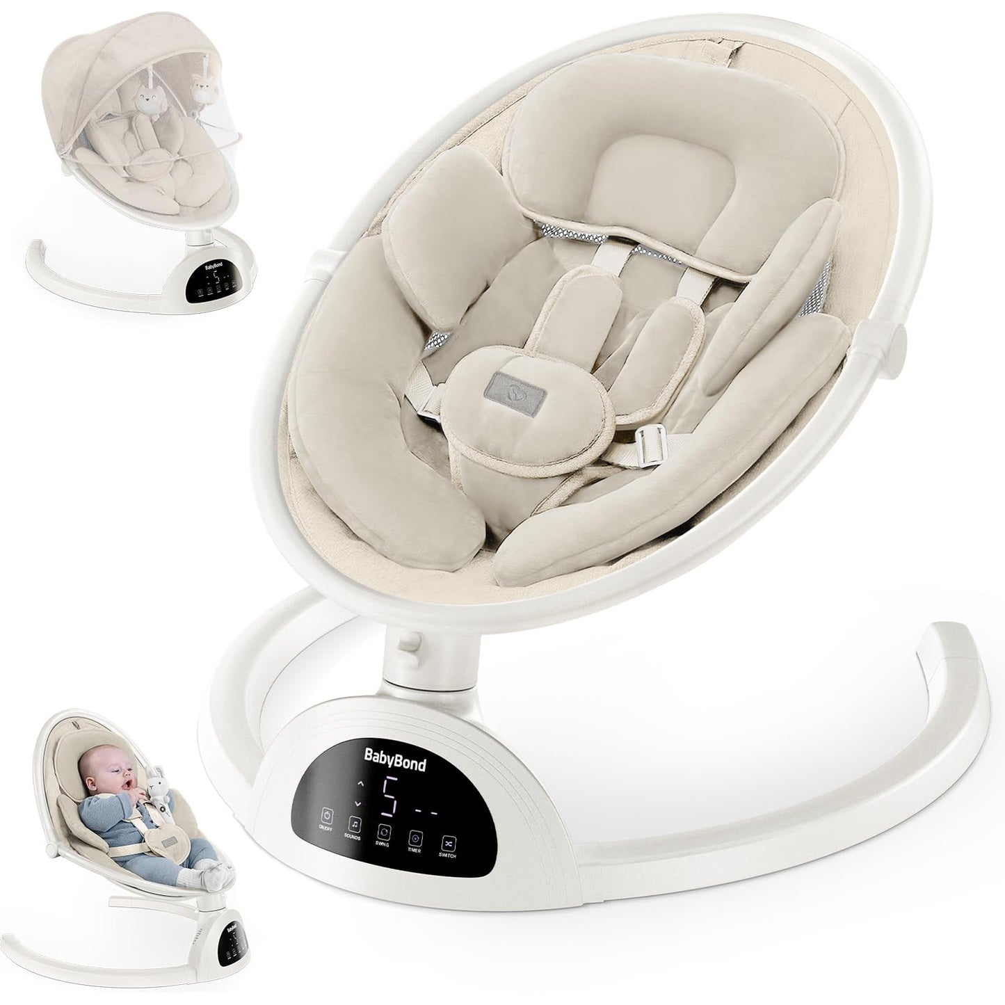 BabyBond Baby Swings for Infants with Bluetooth and Music