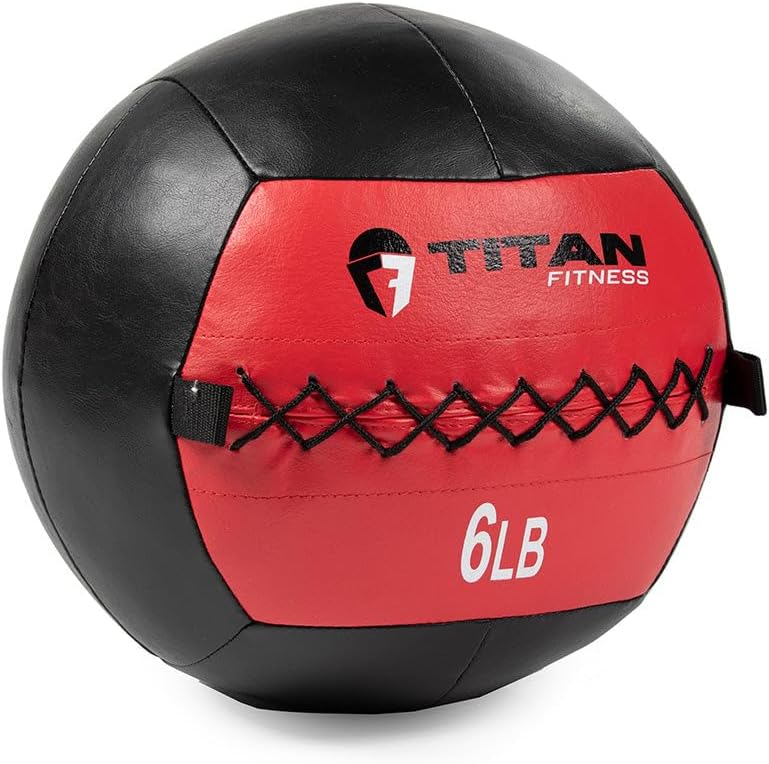Titan Fitness Soft Leather Medicine Wall Ball for Core Strength
