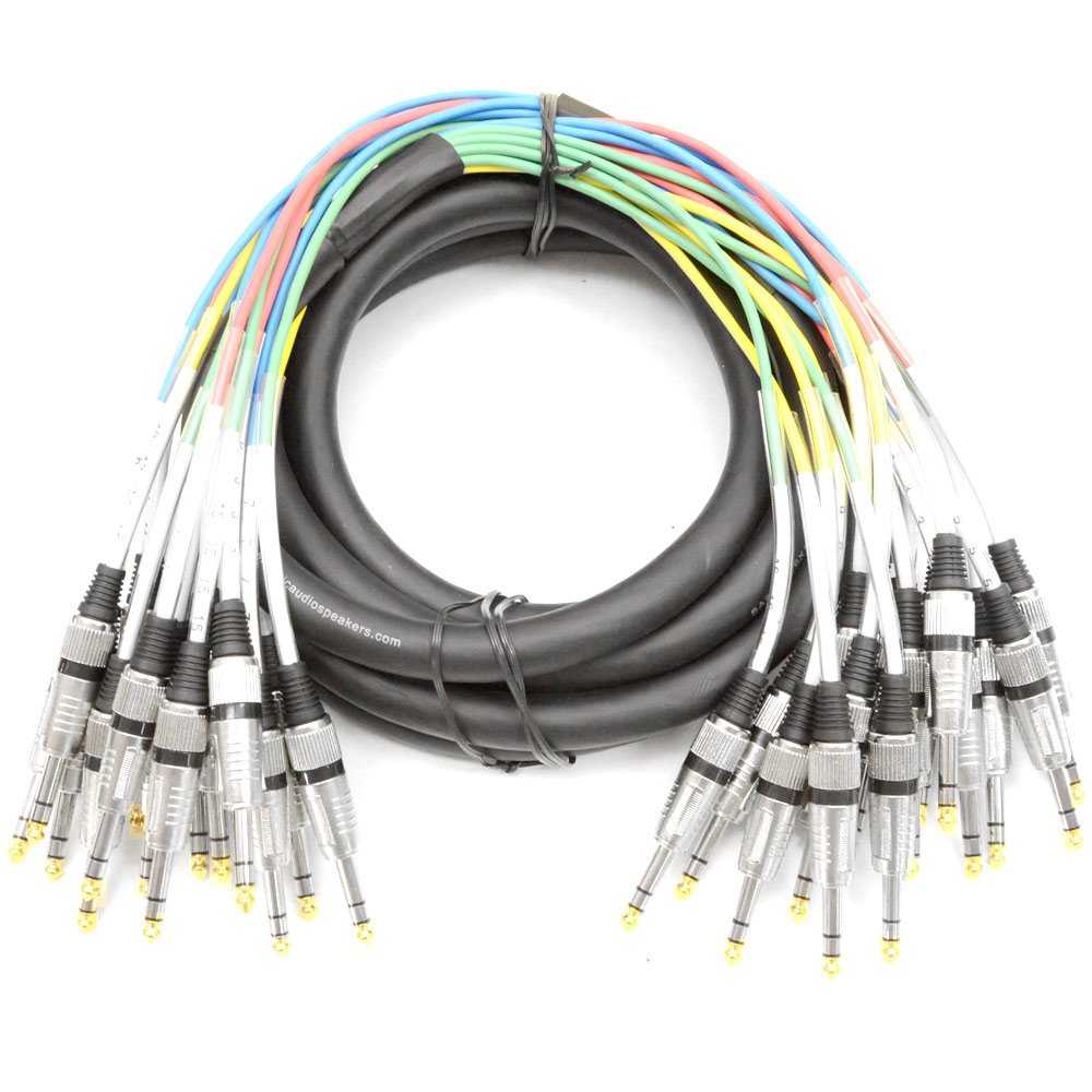 16 Channel TRS Snake Cable for Pro Audio Effects - 15 Feet