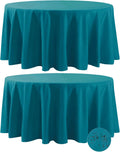 Fokitut 2 Pack Waterproof Round Tablecloth 132 in - Stain Resistant
