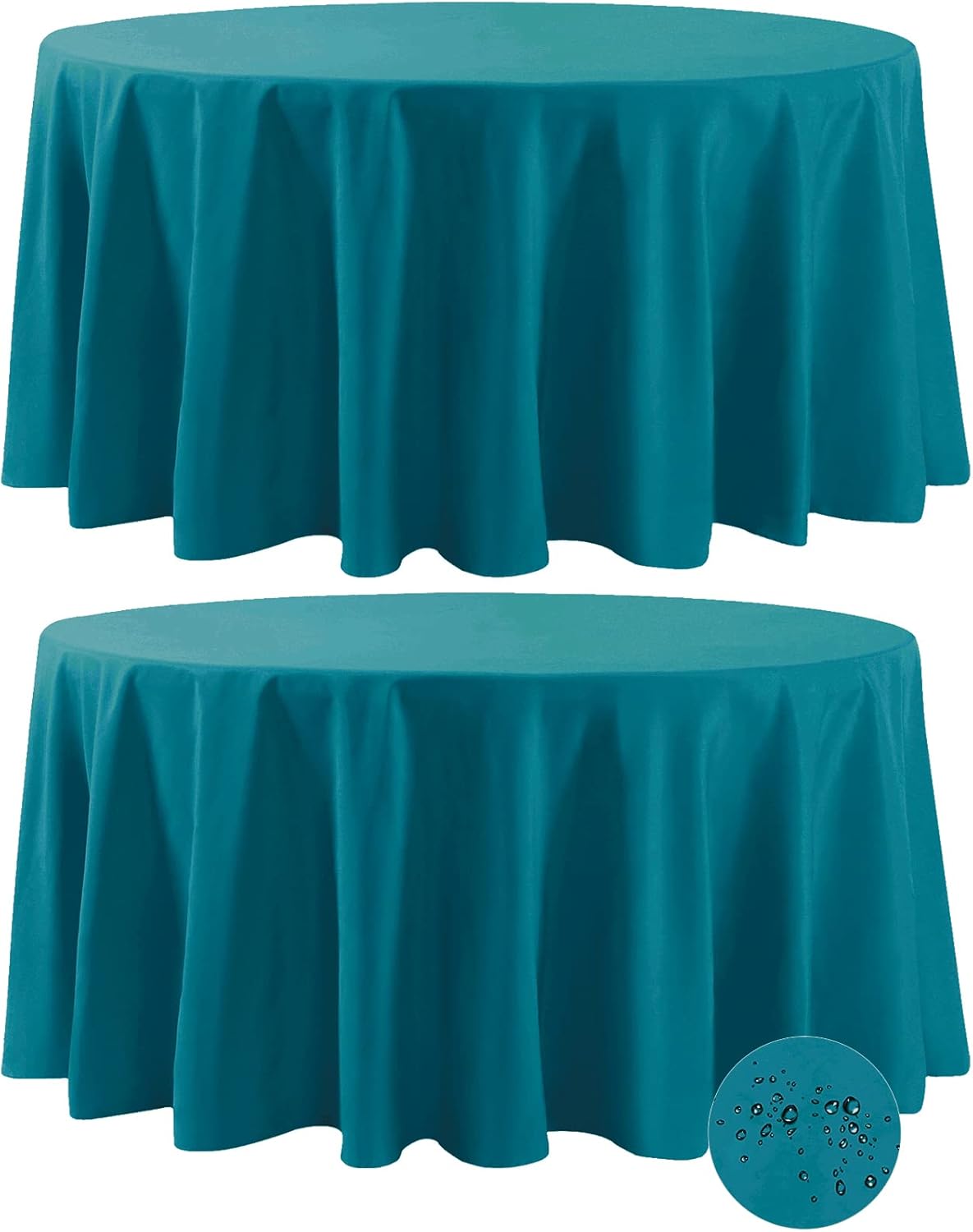 Waterproof Round Tablecloth 132 Inch for Dining and Parties