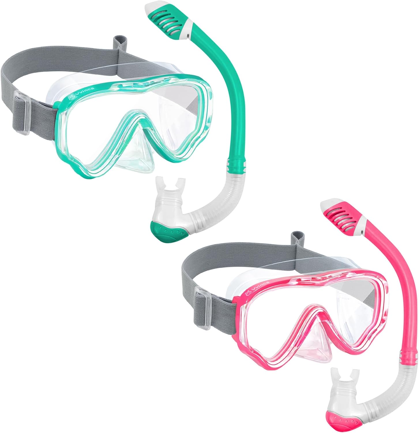 Vvinca Snorkeling Gear for Kids - Dry Top Snorkel Set for Youth