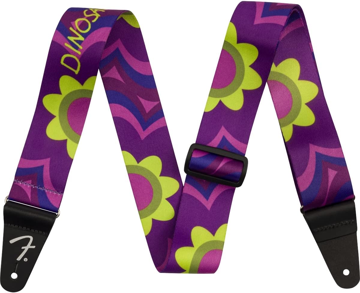 Fender J Mascis Guitar Strap - Vibrant Magenta Flower Design