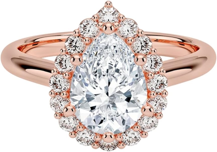 1-3 CT Moissanite Engagement Ring in Solid Gold & Silver