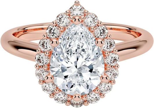 1-3 CT Moissanite Engagement Ring in Solid Gold & Silver