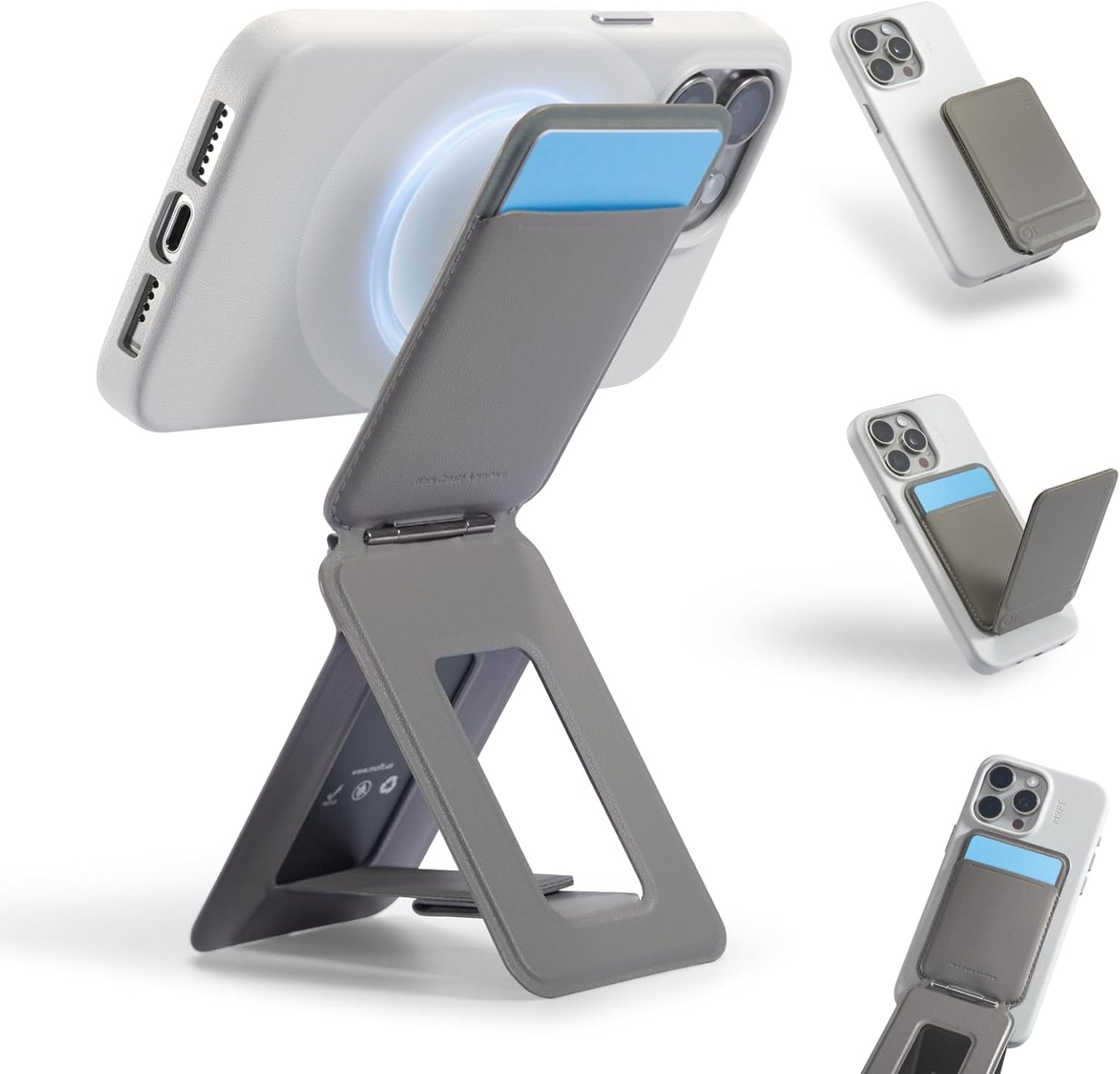 MOFT Phone Tripod Wallet: 3 in 1 Stand & Card Holder in Taupe