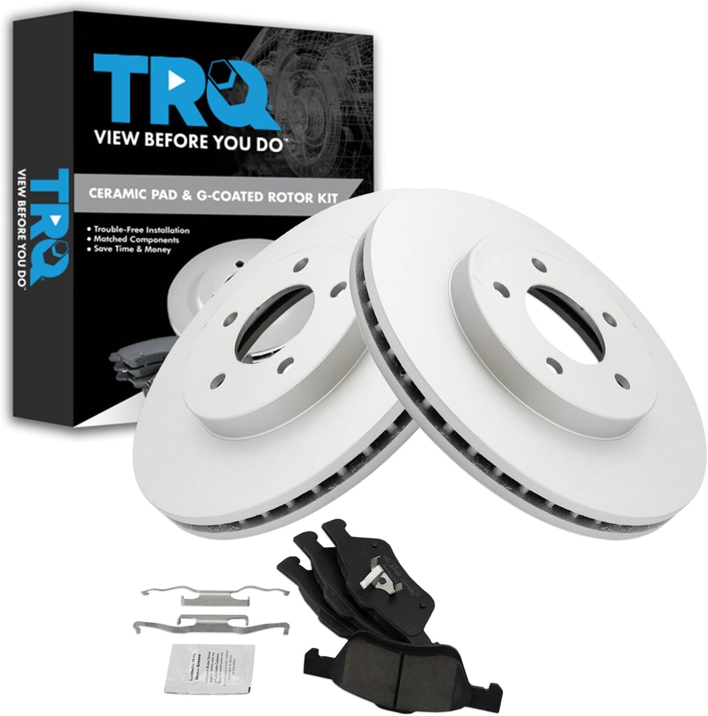 TRQ Front Brake Pad & Rotor Kit for 2011-2012 Ford Escape