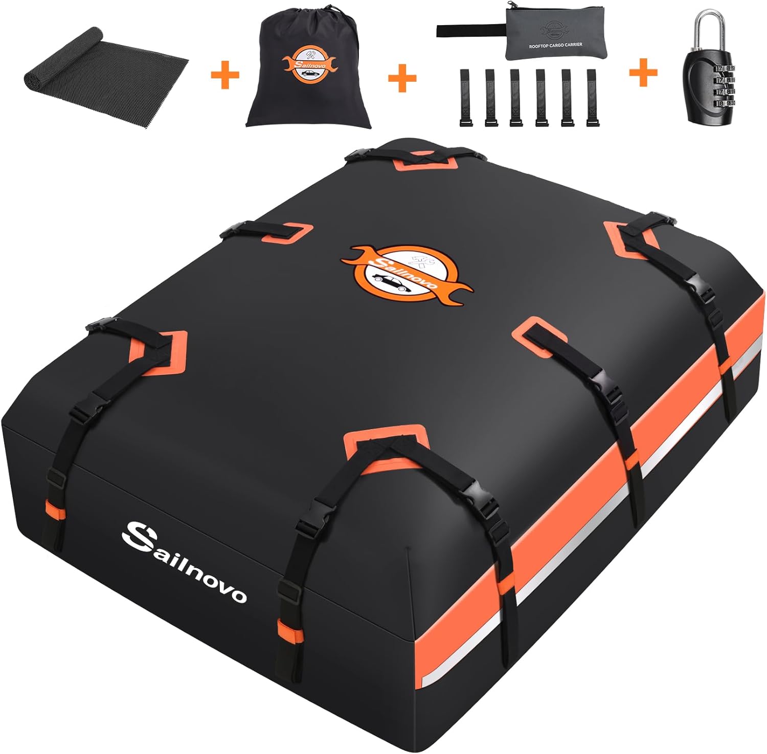 Sailnovo Car Rooftop Cargo Carrier - 21 Cubic Feet Waterproof Bag