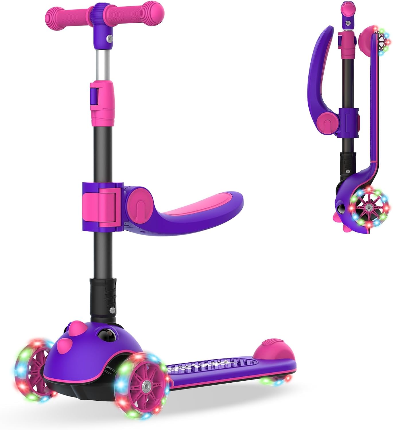 Gotrax KS3 Pro Kids Scooter: Removable Seat, Light-Up Wheels