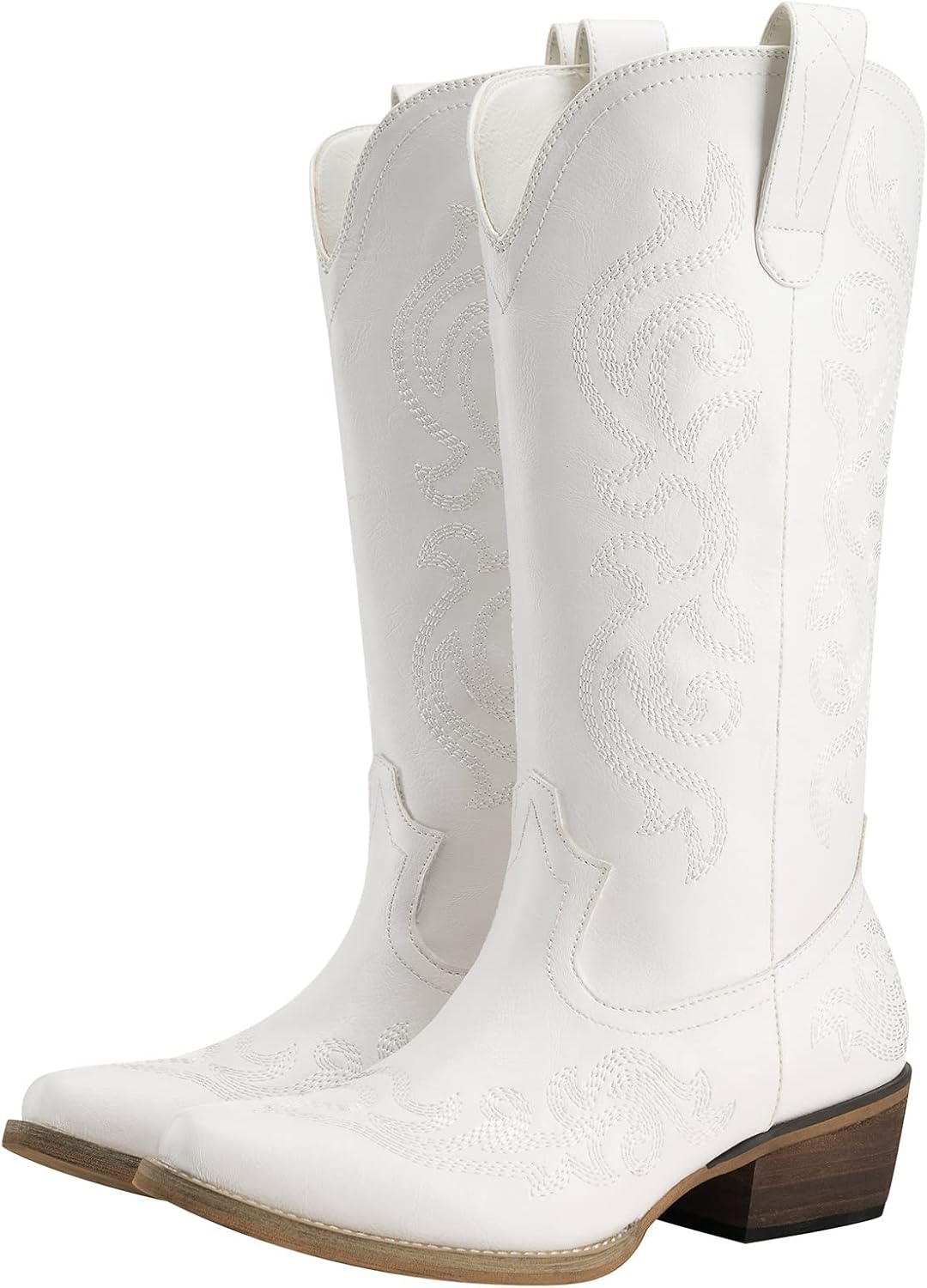 HISEA Rollda Cowboy Boots for Women with Chunky Heel Style
