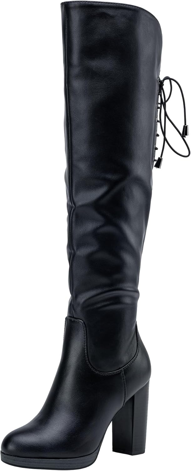 Vepose Women's Thigh High Black Over The Knee Boots for Style