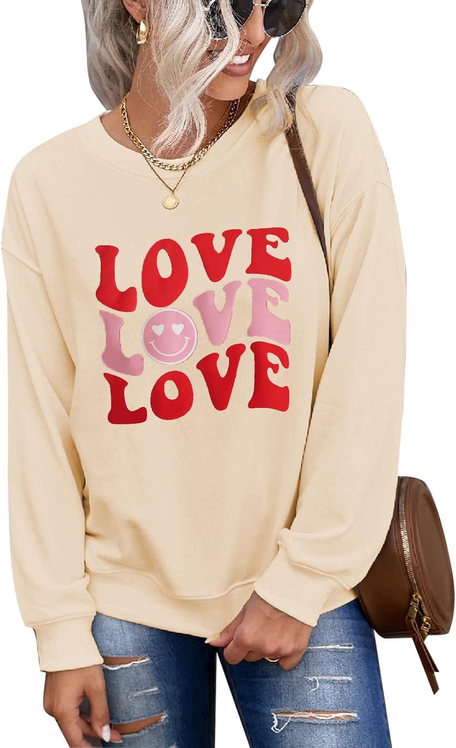 Valentines Graphic Sweatshirt - Lightweight Love Top