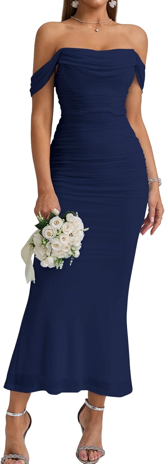 KUTUMAI Off The Shoulder Maxi Dress for Stunning Weddings