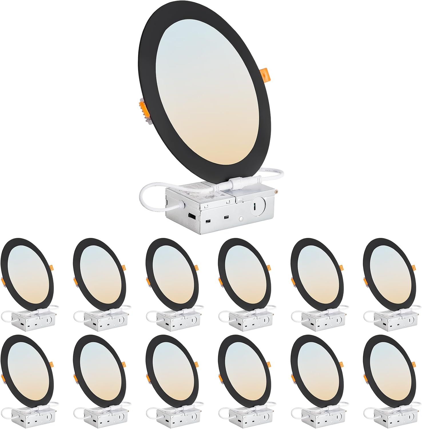 DLLT LED Recessed Ceiling Lights: Ultra-Thin 12 Pack 8 Inch