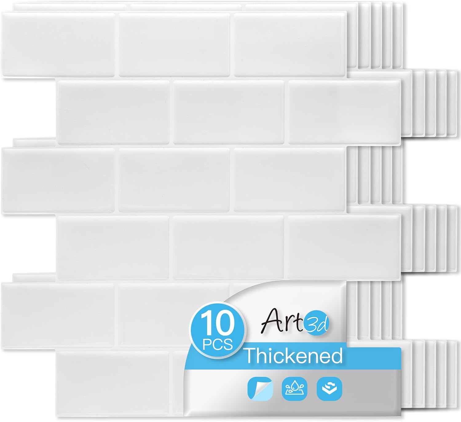 Art3d Peel and Stick Backsplash Tiles for Kitchen & Bathroom