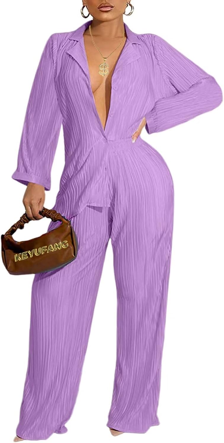 Ekaliy Women's Casual Pleated Outfits for Stylish Comfort