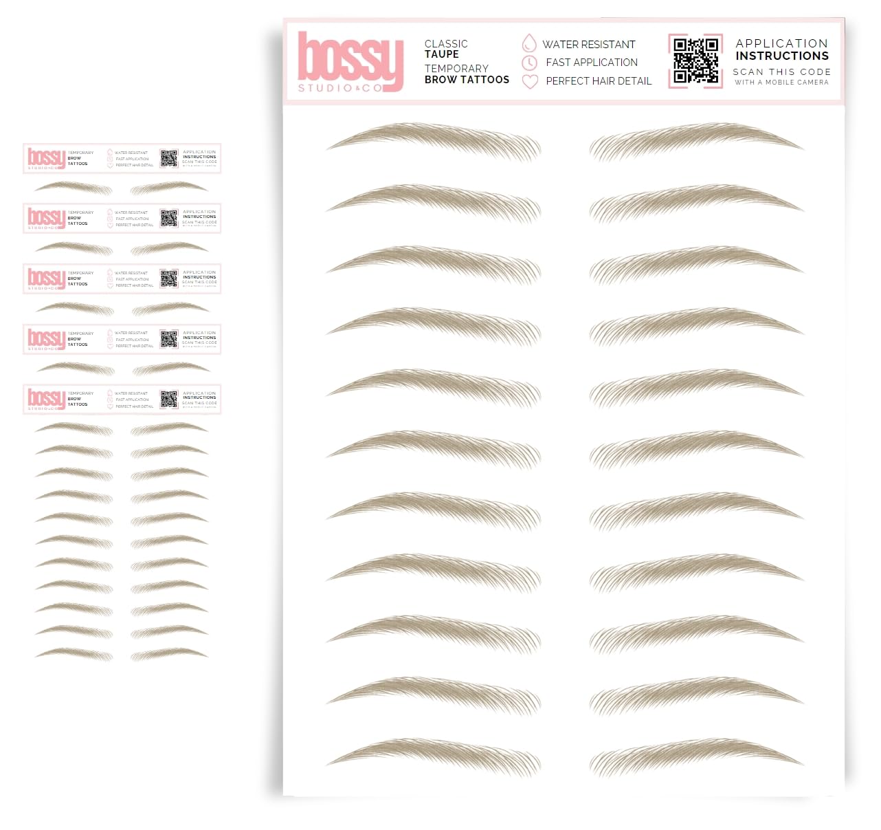 5 Pack Temporary Eyebrow Tattoos for Natural Hair-Like Brows