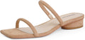 Square Open Toe Heeled Sandals Women Two Strap Chunky Heel