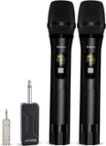 Wireless Microphone UHF Dual Handheld Cordless Mic System - Auto