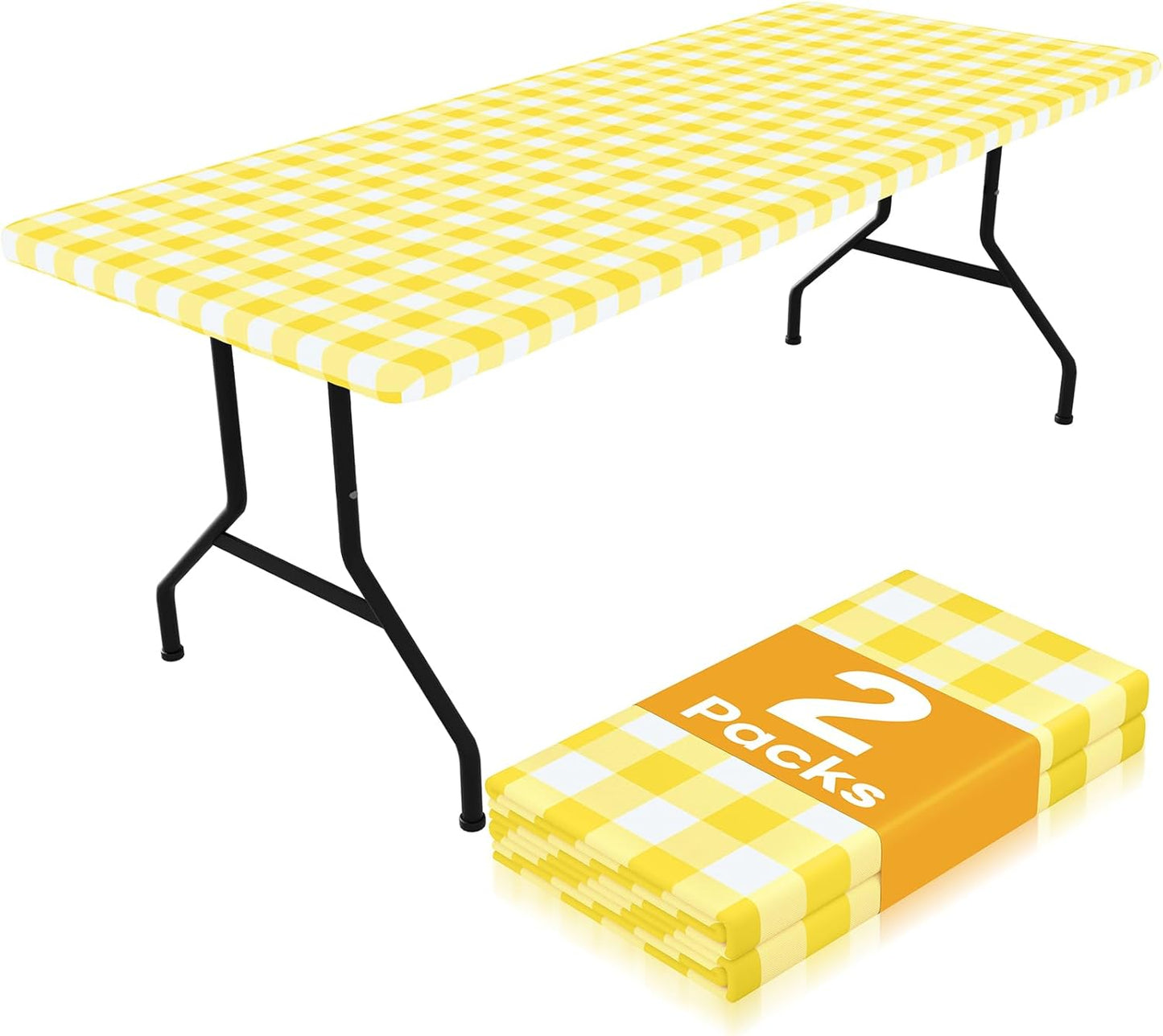Smiry Picnic Table Cloth 2 Pack for 6FT Rectangle Tables