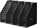 Collapsible Magazine File Holder 4-Compartment Desk Organizer