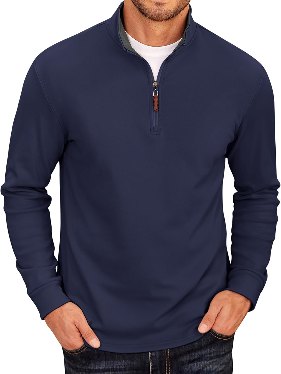 COOFANDY Men's Fleece Quarter Zip Pullover for Comfort and Style