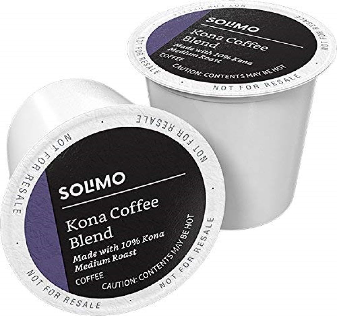 Solimo Medium Roast Kona Blend Coffee Pods for Keurig Brewers