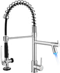 Fapully Kitchen Faucet with Pull Down Sprayer - LED Temperature Alert