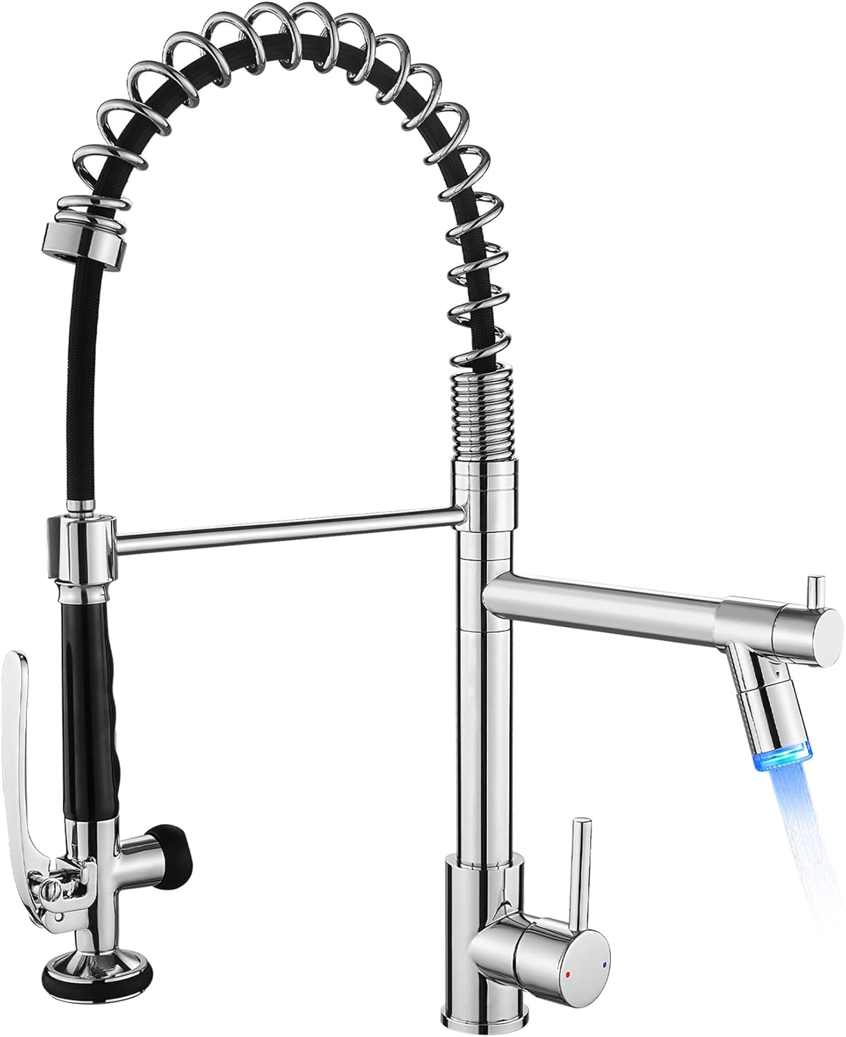 Fapully Kitchen Faucet with Pull Down Sprayer and LED Light