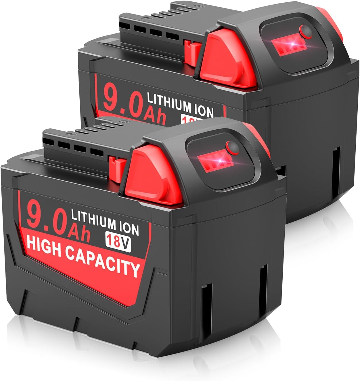 2 Pack 9.0Ah 18V Battery Replacement for Milwaukee Tools