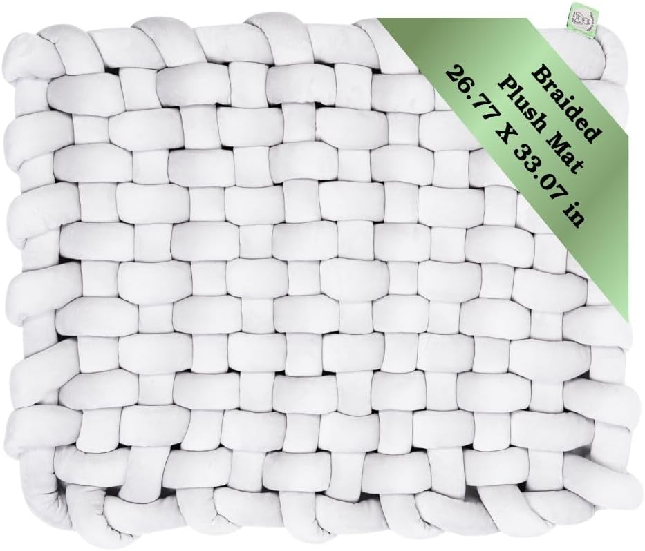 Braided Plush Mat for Baby by Giggles&Cuddles - Soft & Washable