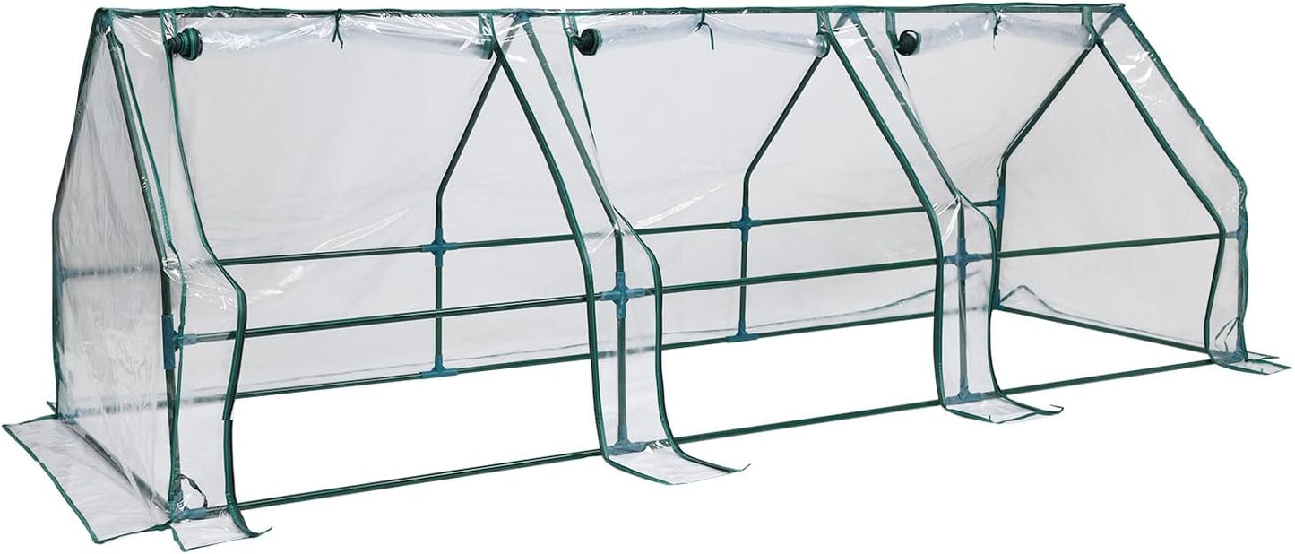 Aoodor Mini Greenhouse 9 ft x 3 ft for Flowers and Vegetables
