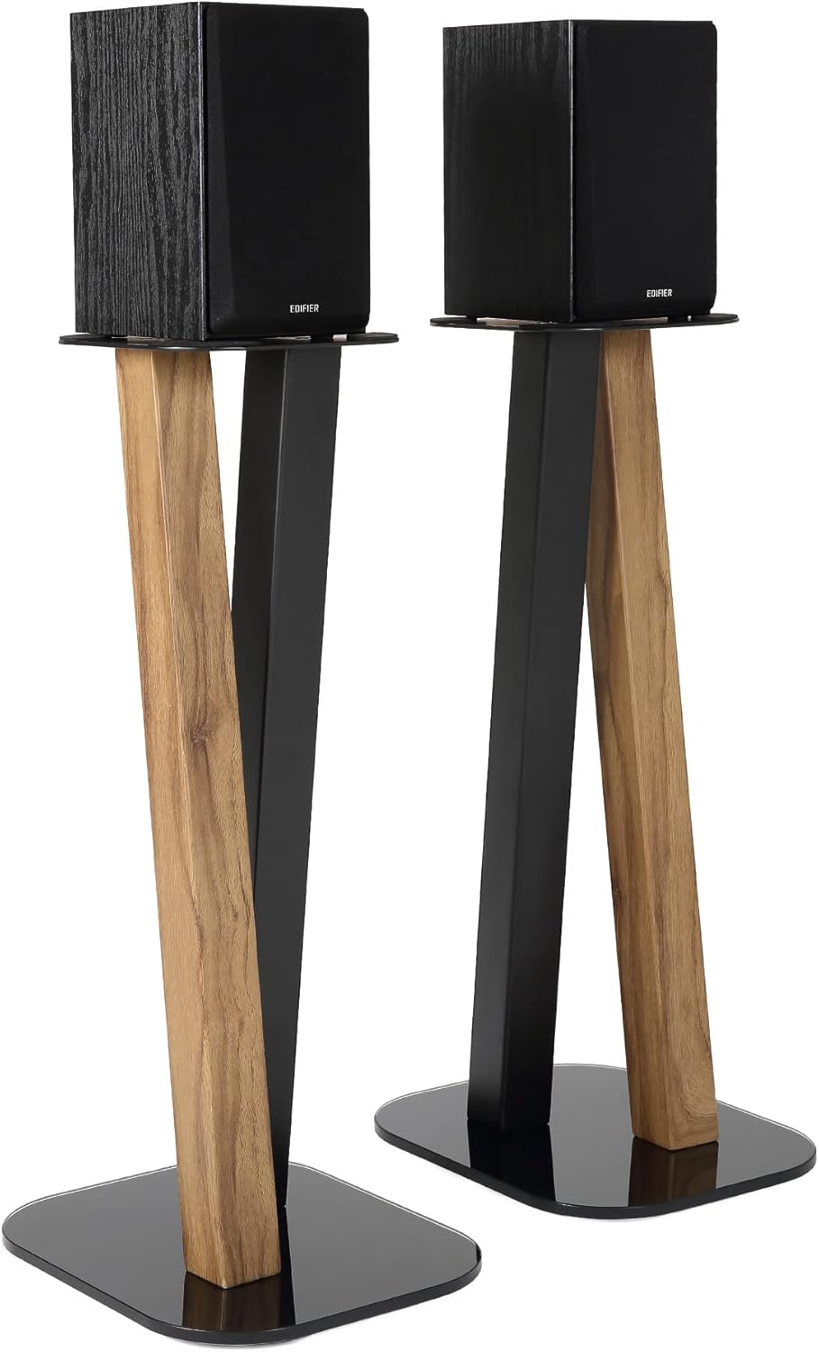EXIMUS Universal Speaker Floor Stands - Oak Black - 600 Series