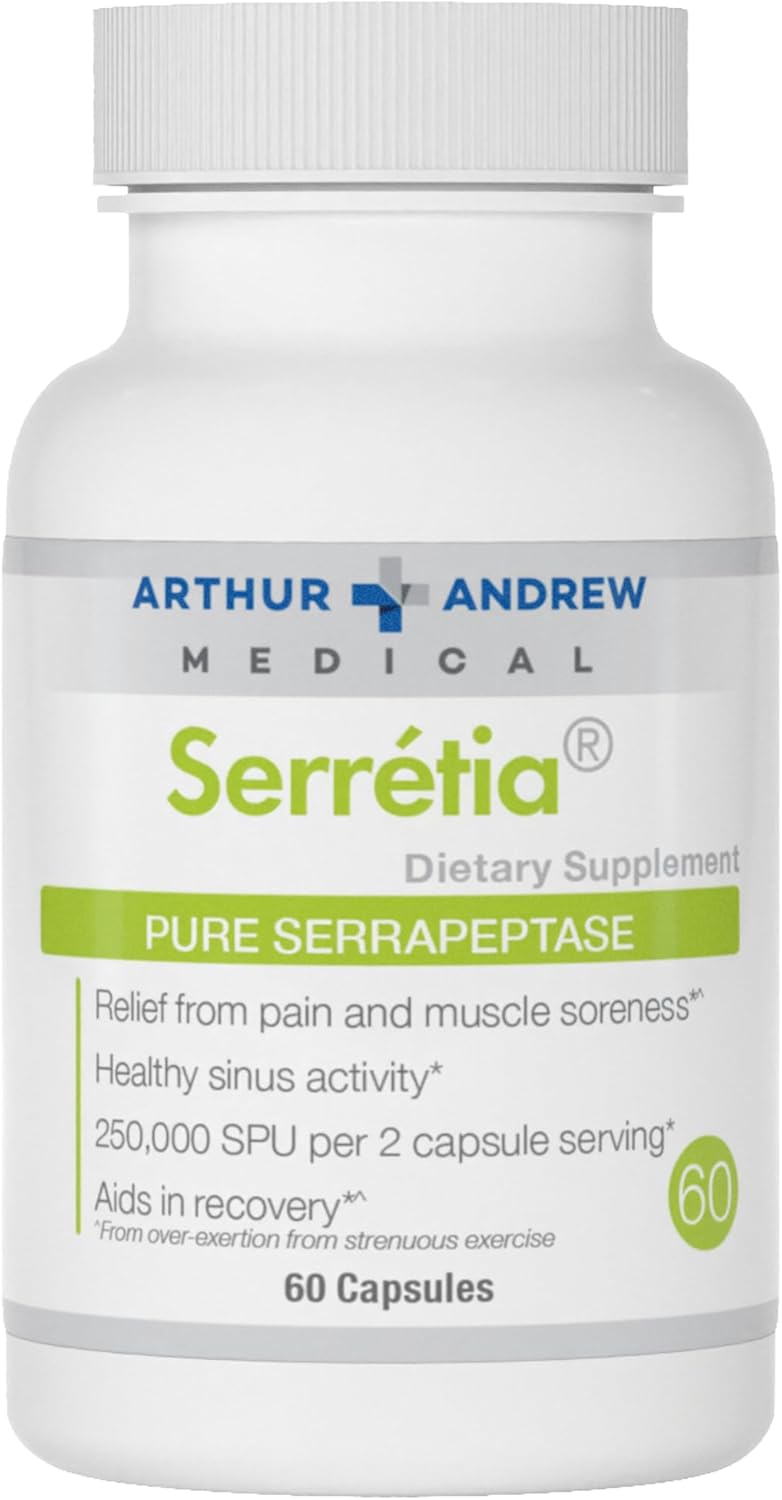 Serrapeptase Formula for Muscle and Sinus Support, 60 Capsules