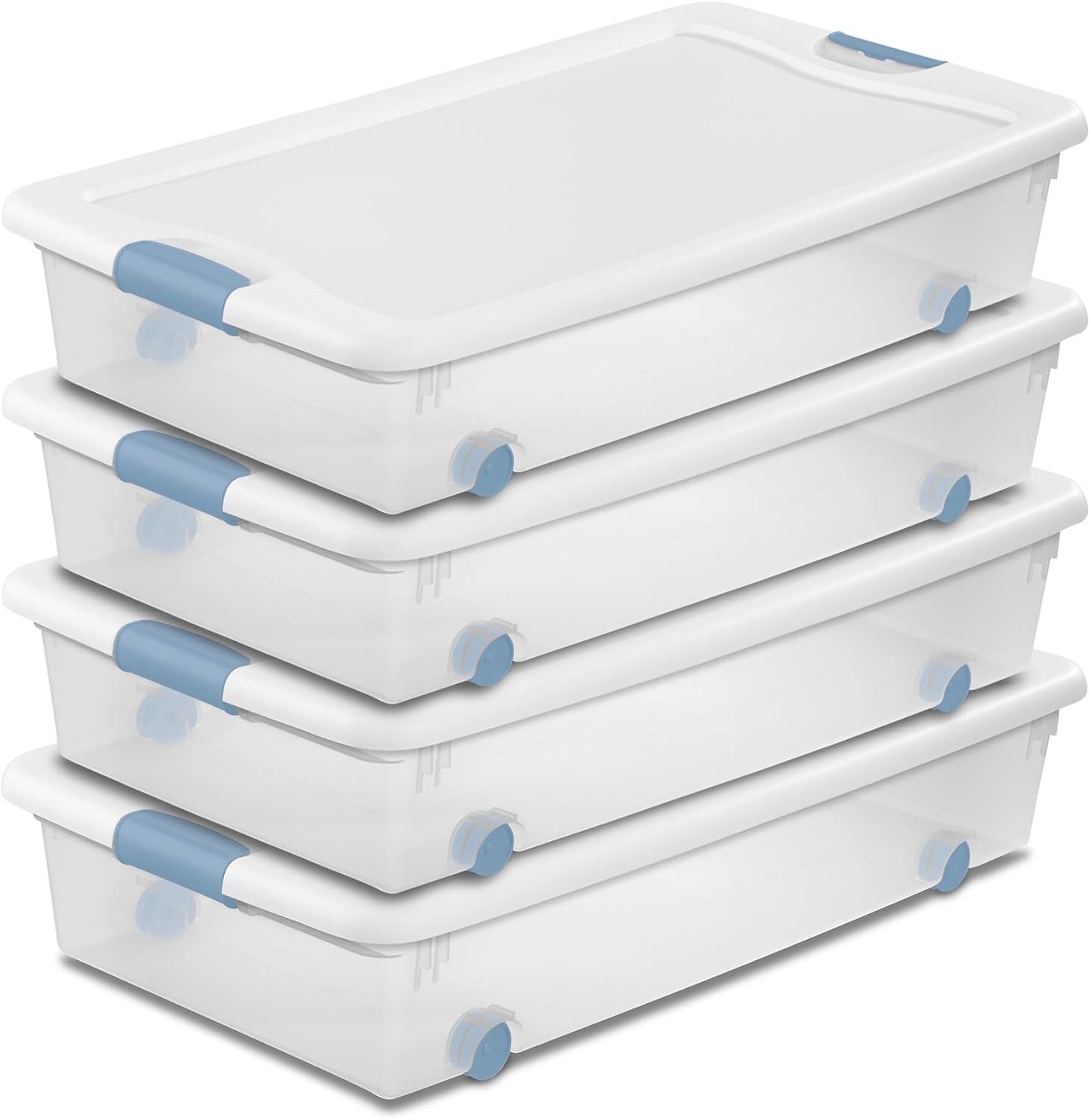 Sterilite 4-Pack Latching Box for Under Bed Storage Solutions
