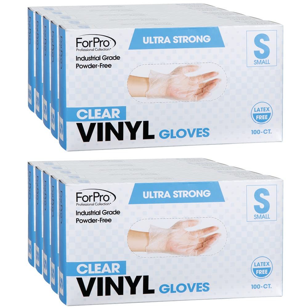ForPro Disposable Vinyl Gloves - Industrial Grade, Food Safe