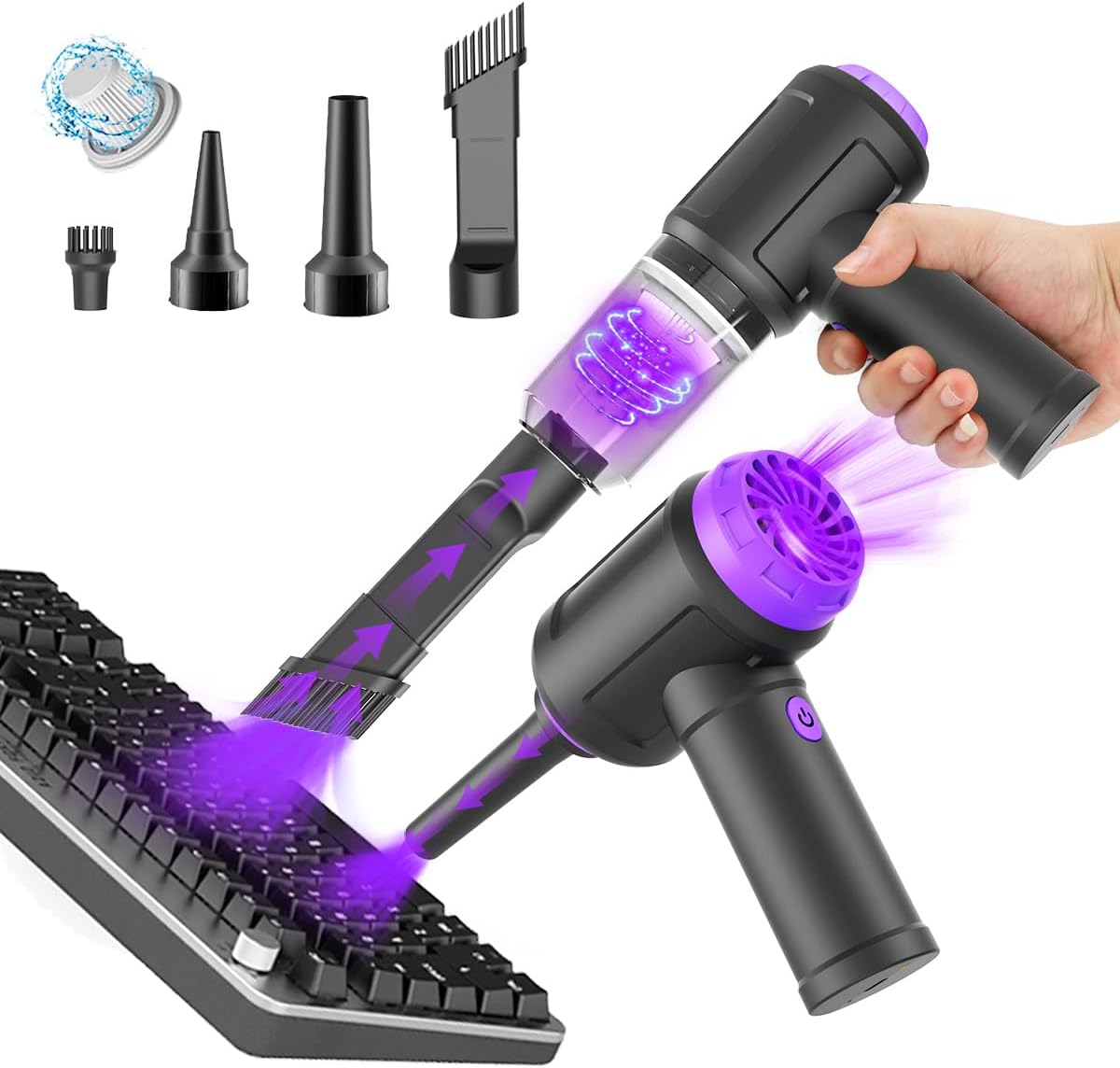 Meudeen Mini Vacuum & Air Duster Combo