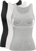 Tank Top with Built in Bra Cup for Women Wide Strap Camisole S-3XL