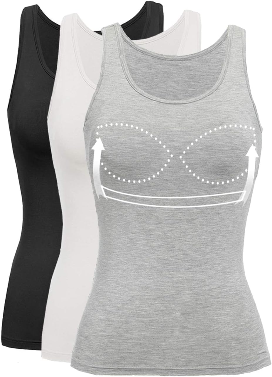 Tank Top with Built in Bra Cup for Women Casual Comfort