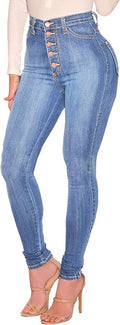 High Waisted Butt Lifting Jeans Distressed Stretch Skinny (Style 2D7W)