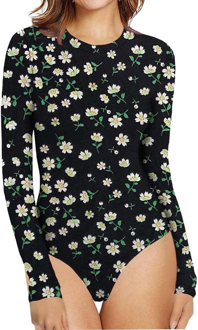 MANGOPOP Women's Crew Neck Short Sleeve Bodysuit Jumpsuit Review