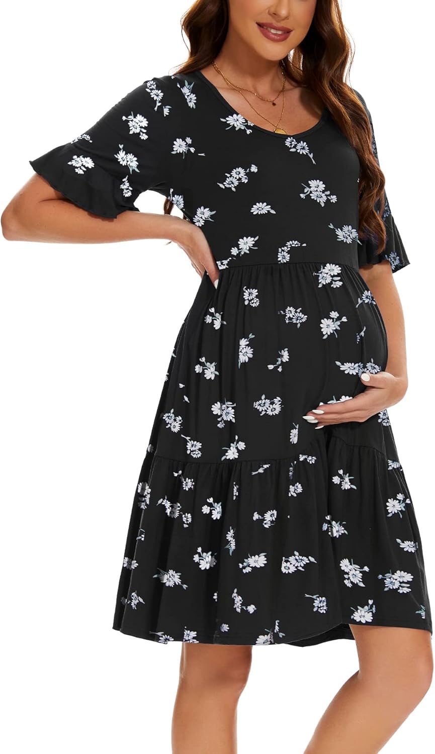 Smallshow Women's Maternity Dress for Summer Comfort and Style