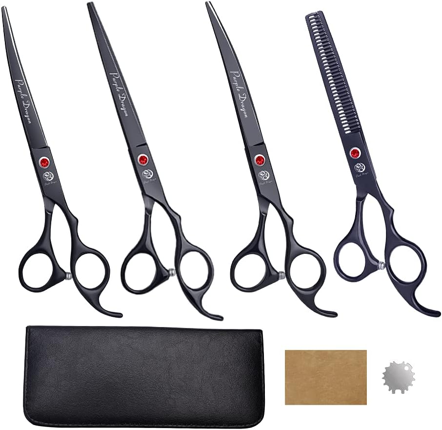 Professional 7 inch Pet Grooming Scissor Kit for Dogs & Cats
