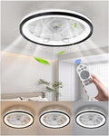 18.9in Modern Ceiling Fan with Light and Remote - Low Profile Dimmable