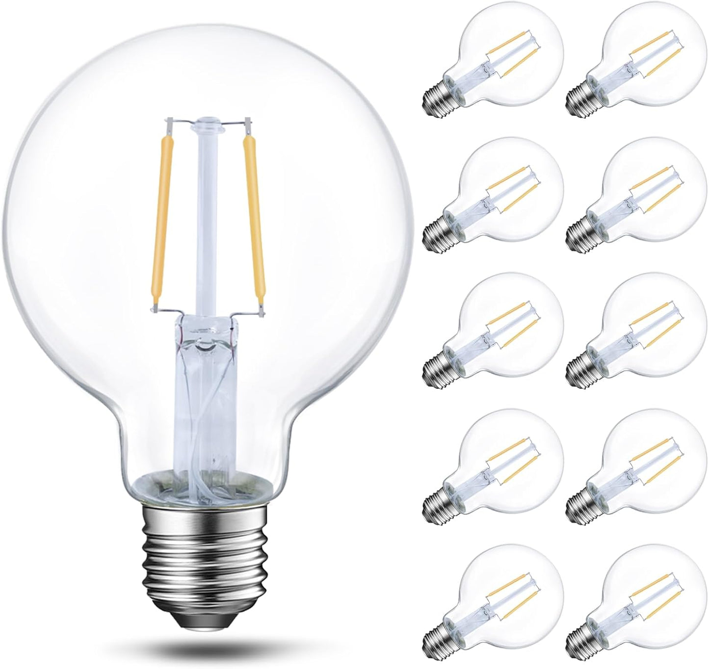 Dimmable LED Edison Light Bulb G25 Globe 10-Pack for Home Use