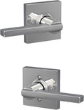 Schlage Latitude Lever with Collins Trim Passage Lock - Bright Chrome