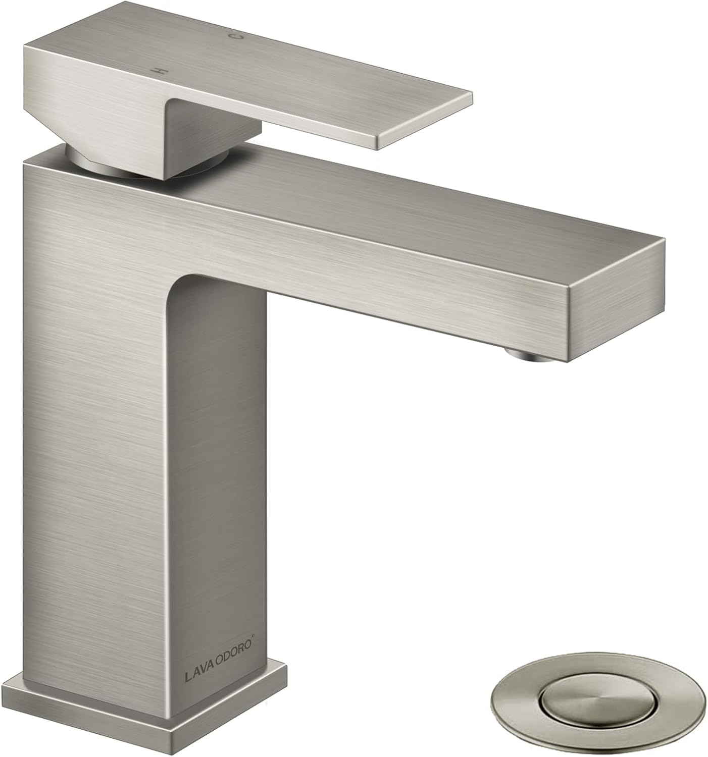 Lava Odoro Brushed Nickel Bathroom Faucet for Modern Sinks